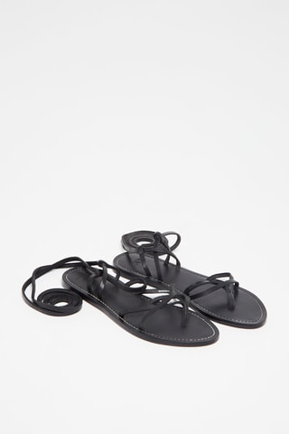 Spartiates en cuir - Noir