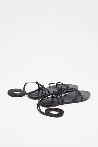 Spartiates en cuir - Noir