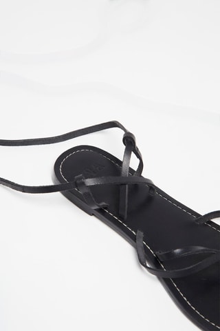 Spartiates en cuir - Noir