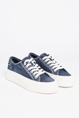 Ténis com plataforma de ganga Azul-marinho