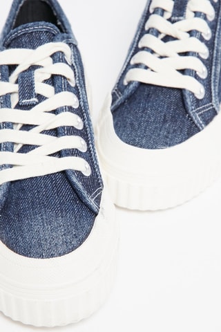 Ténis com plataforma de ganga Azul-marinho