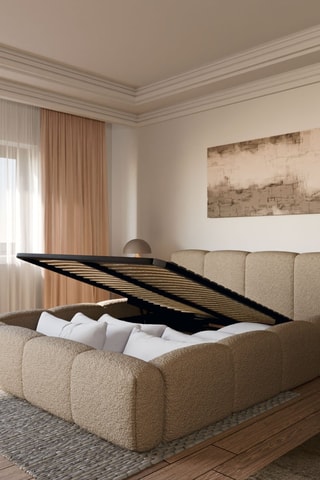 Juego de cama con somier de pino Equinox y colchón híbrido L'Expérience - Firme