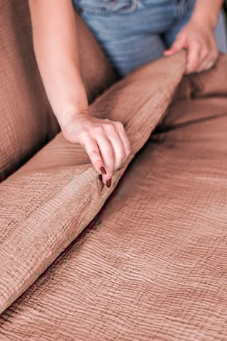 Funda nórdica de gasa de algodón - Marrón