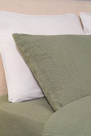 2 fundas de almohadas de gasa de algodón - Caqui