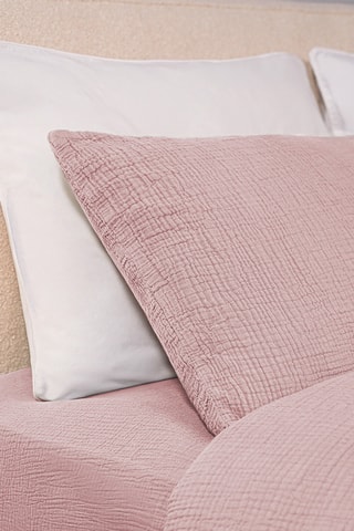 2 fundas de almohadas de gasa de algodón - Rosa