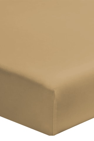 Sábana bajera de satén de algodón - Beige