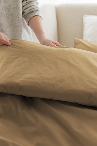 Funda nórdica de satén de algodón - Beige