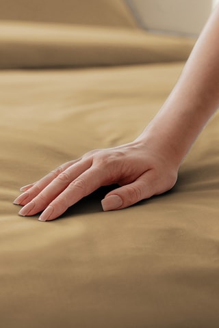 Funda nórdica de satén de algodón - Beige