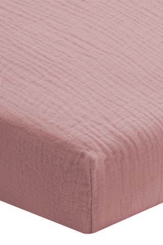 Sábana bajera de gasa de algodón - Rosa