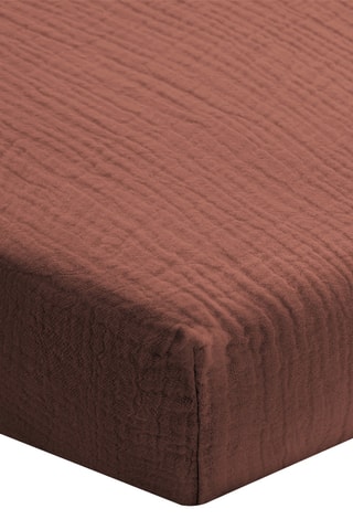 Sábana bajera de gasa de algodón - Burdeos