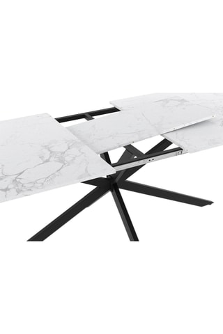 Table à manger extensible Glam - Imitation marbre et noir