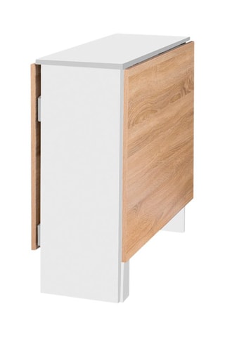 Table console pliable Edi - Imitation bois et blanc