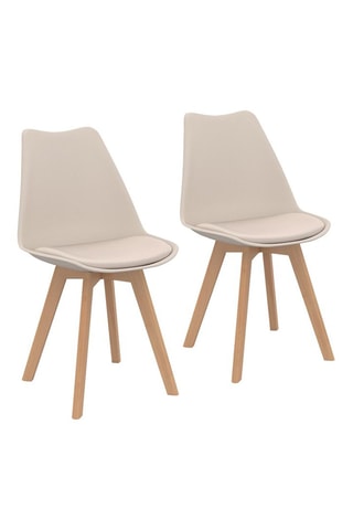 2 chaises Nordia - Beige et naturel