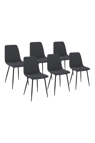 6 chaises Fiona - Gris foncé