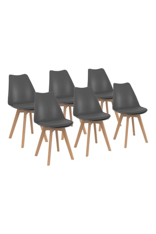 6 chaises Nordia -  Gris foncé