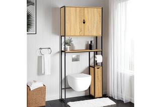 Meuble de salle de bain - Imitation bois et noir