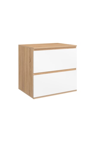 Meuble de salle de bain suspendu 2 tiroirs Tom - 60 x 60 x 45 cm