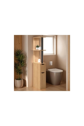 Colonne salle de bain 2 portes Faustine - Imitation bois