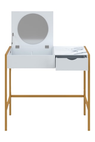 Coiffeuse et tabouret Glam - 83 x 113 x 39,5 cm / 35 x 40,5 x 35 cm