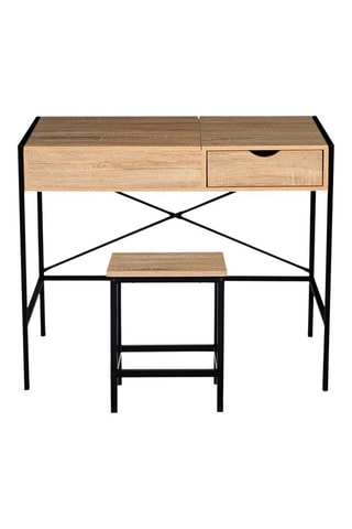 Coiffeuse et tabouret Alana - Blanc