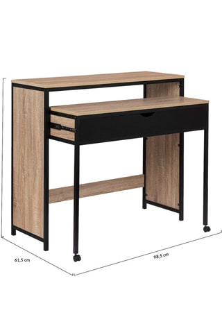 Bureau extensible Manhattan - Noir et imitation bois