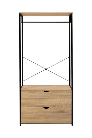 Dressing 2 tiroirs Memphis - Imitation bois et noir