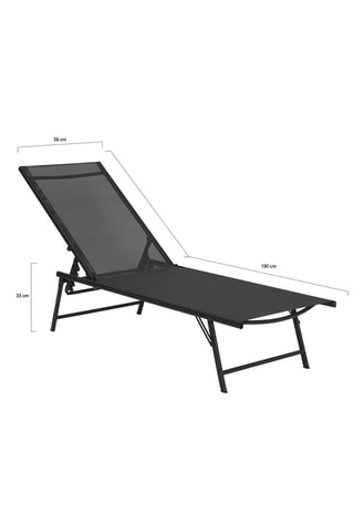 2 chaises longues inclinables 4 positions Malaga - 190 x 58 x 33 cm