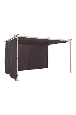 Rideau et tringle pour pergola - Gris