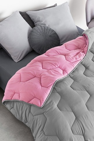 Couette chaude réversible bicolore microfibres 300 g/m²