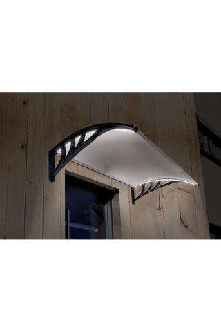 Marquise de porte transparente LED 80x150cm