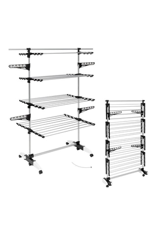 Séchoir Optima noir et blanc 4 niveaux - 40m d'étendage