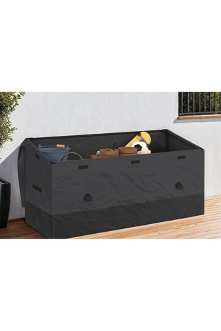 Coffre de rangement pour extérieur gris anthracite avec bâche 600L