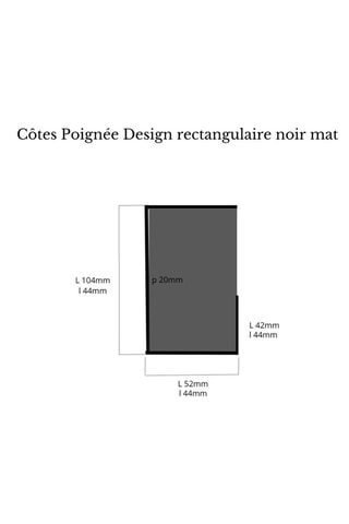 Poignée rectangulaire pour porte coulissante Design - Noir mat - Pour porte de 40 mm