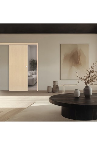 Porte coulissante en applique Miro - Imitation chêne clair - 73 x 204 cm