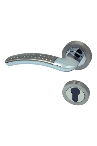 Poignée à cylindre Ancône - Finition chromé et satin nickel - Pour porte de 30 à 50 mm