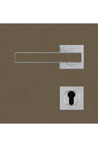 Poignée à cylindre Premium - Chromé et imitation cuir lichen - Pour porte de 30 à 50 mm