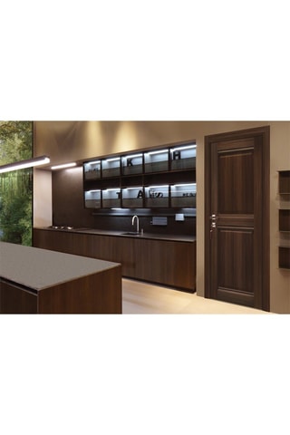 Bloc-porte d'intérieur 2 panneaux Classic - Imitation chêne noyer - 83 x 204 cm