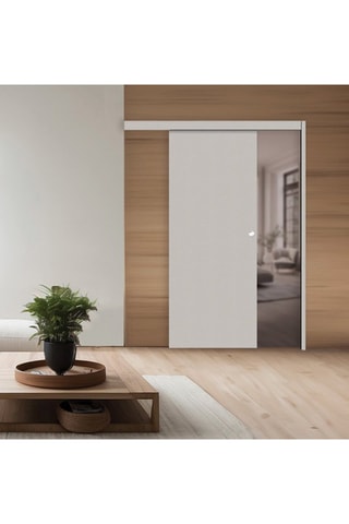Porte coulissante en applique Miro - Imitation cuir argile - 73 x 204 cm
