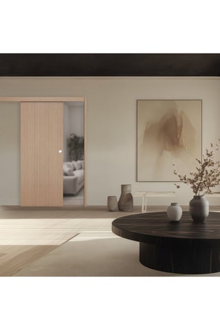 Porte coulissante en applique Miro - Imitation chêne gris - 83 x 204 cm