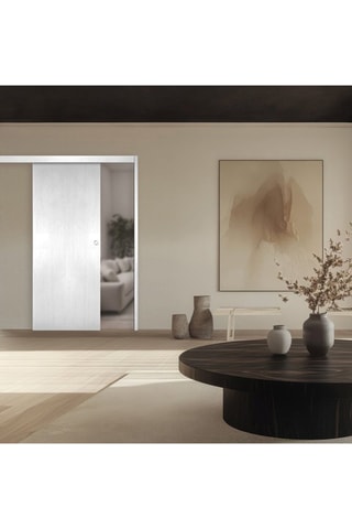 Porte coulissante en applique Miro - Imitation chêne blanc - 73 x 204 cm