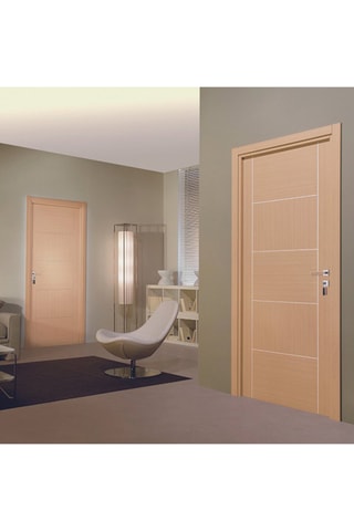 Bloc-porte d'intérieur Casoar - Imitation chêne clair - 73 x 204 cm