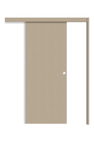 Porte coulissante en applique Miro - Imitation cuir lichen - 83 x 204 cm