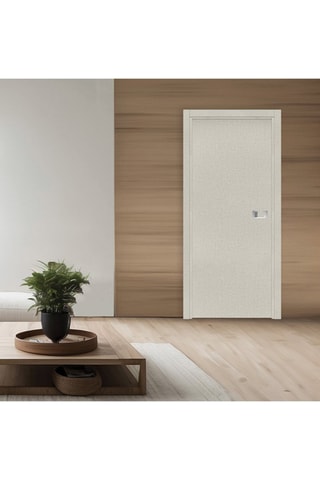 Bloc-porte d'intérieur Miro avec poignée Exclusive - Imitation textile opale et gris - 63 x 204 cm