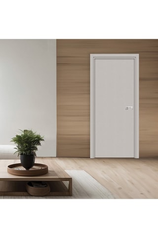 Bloc-porte d'intérieur Miro avec poignée Exclusive - Imitation textile opale et gris - 93 x 204 cm