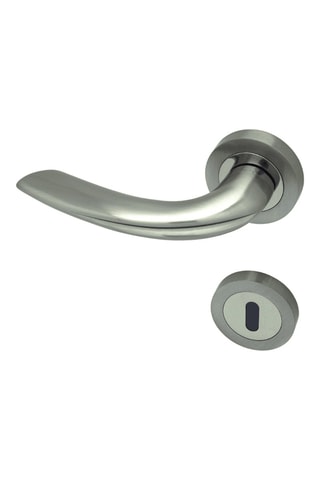 2 poignées de porte à clé Vérone - 10,5 x 2,4 x 5 cm - finition chrome/satin/nickel