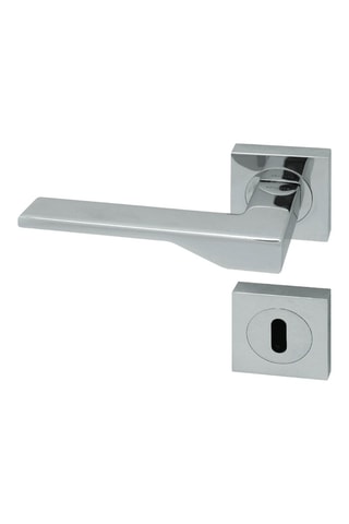 2 poignées de porte à clé Imola - 13 x 2,4 x 4,2 cm - aspect chrome brillant