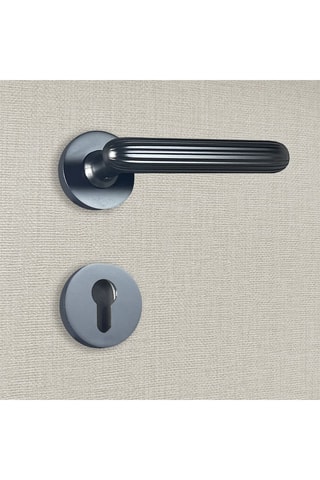 2 poignées de porte à cylindre Davia - 12,9 x 5,2 cm - aspect noir mat