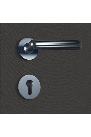 2 poignées de porte à cylindre Davia - 12,9 x 5,2 cm - aspect noir mat