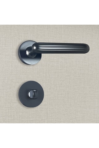 2 poignées de porte à condamnation Davia - 12,9 x 5,2 cm - aspect noir mat