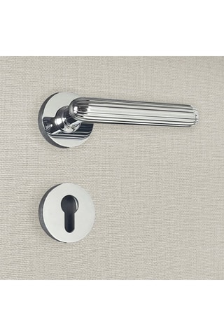 2 poignées de porte à cylindre Nelia - 12,9 x 5,2 cm - aspect chrome brillant